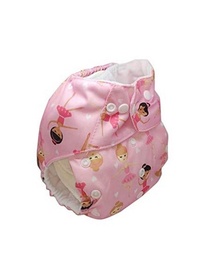 Mummamia حفاضات قماشية قابلة لإعادة الاستخدام للأطفال مع 2 بطانة من الألياف الدقيقة مكونة من 4 طبقات من Ballerina - Image 1