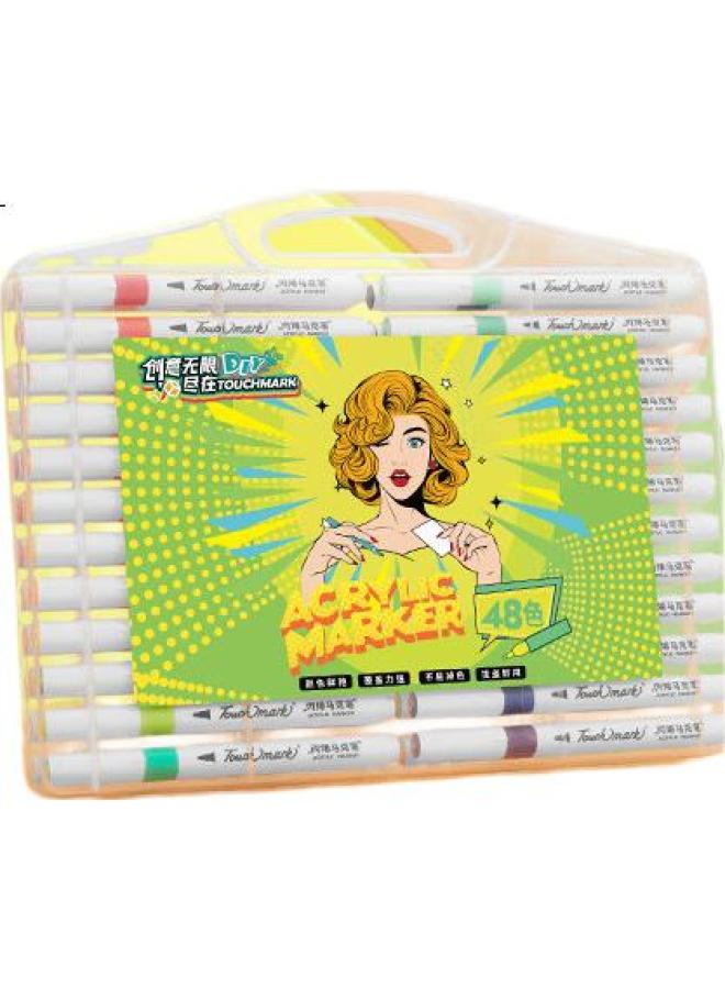 Touch Mark [Super Popular] Touchmark 48-Color Acrylic Markers, Watercolor Pens, Waterproof Quick-Drying Pens, Diy Doodle Drawing Pens, Children'S Student Color Pens, Refill Pen Set, Back-To Gift - Image 2