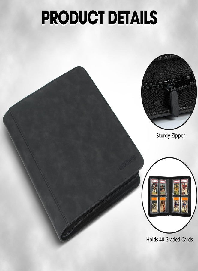 JoyHood 40 Pockets Graded Card Binder, PSA Slab Holder Binder, Graded Card Storage Album for PSA and CGC Slabs (4 Pockets, Black) - Image 3