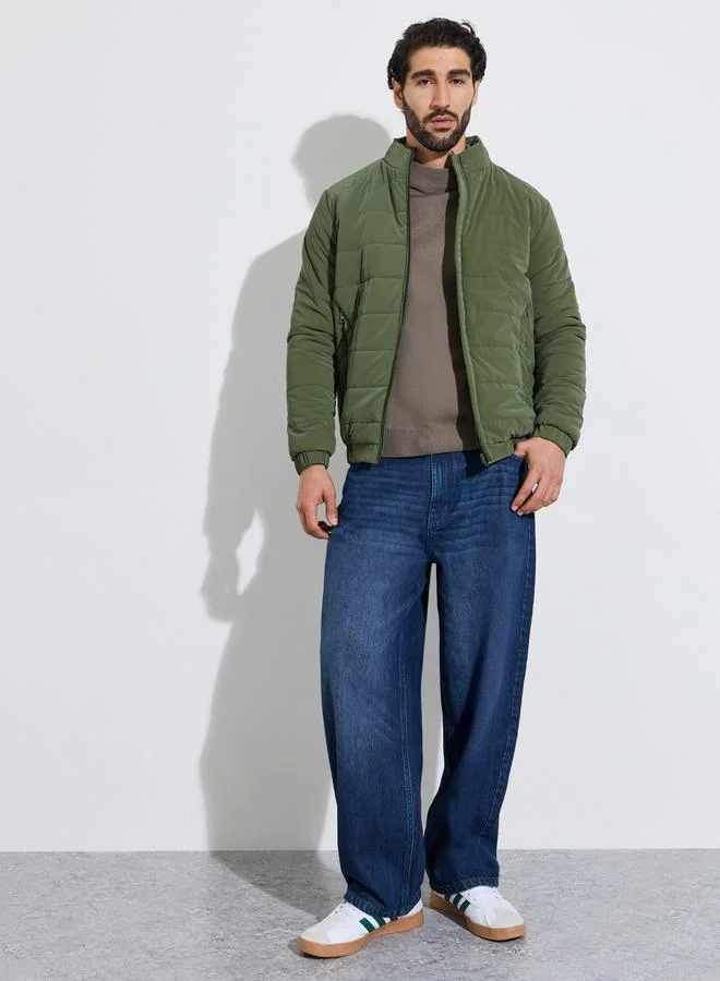 ستايلي Men Olive Quilted Puffer Jacket