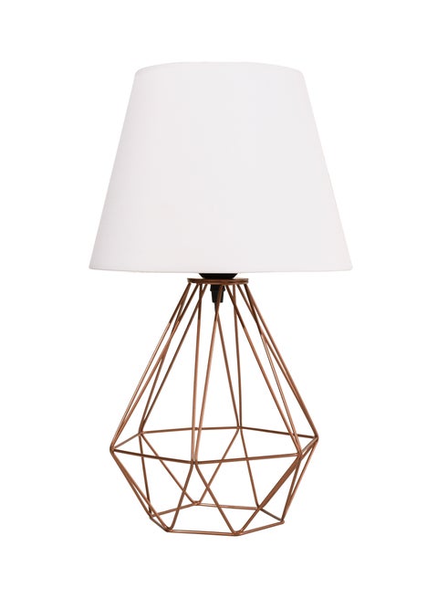 Distinctive And Elegant Table Lamp Shade With A Unique Fabric Shade And White Metal
