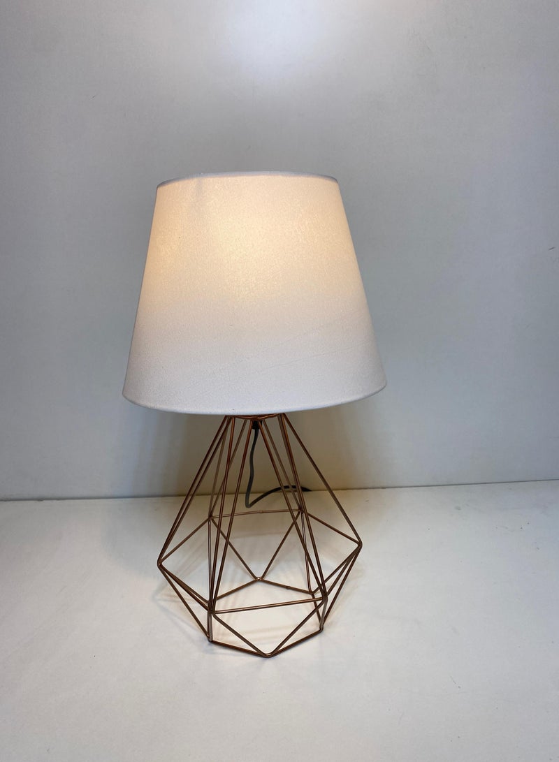 Distinctive And Elegant Table Lamp Shade With A Unique Fabric Shade And White Metal