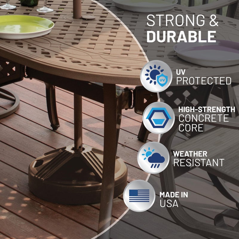 US Weight Durable Fillable Umbrella Base Designed to be Used with a Patio Table 3.5 pounds , Bronze - Image 5