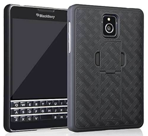Nakedcellphone Case for AT&T BlackBerry Passport, Black Kickstand Case Slim Hard Shell Cover for AT&T BlackBerry Passport (SQW100-3) - Image 1