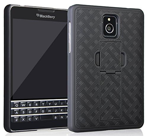 Nakedcellphone Case for AT&T BlackBerry Passport, Black Kickstand Case Slim Hard Shell Cover for AT&T BlackBerry Passport (SQW100-3) - Image 2