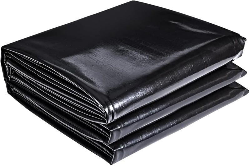 ToLanbbt بطانة بركة 10 قدم × 15 قدم من HDPE، بطانة بركة مسبقة التشكيل مقاومة للأشعة فوق البنفسجية بسمك 20 مل، سهلة القطع، بطانة بركة للبرك ذات المظهر الطبيعي، الشلالات، برك كوي وحديقة مائية (أسود) - Image 1