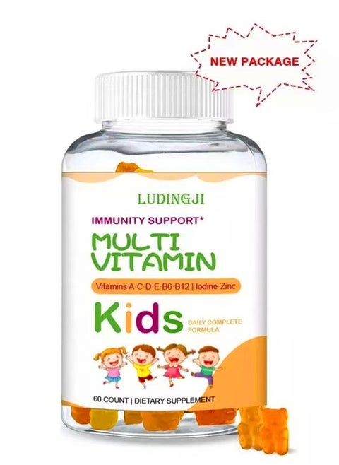 Kids Multivitamin Gummies   Daily Supplement  Zinc Biotin Gummy Multivitamins for Children All Natural Chewable (60 Count)