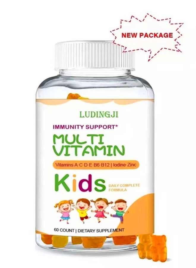 Luditek - Kids Multivitamin Gummies   Daily Supplement  Zinc Biotin Gummy Multivitamins for Children All Natural Chewable (60 Count) - Image 1