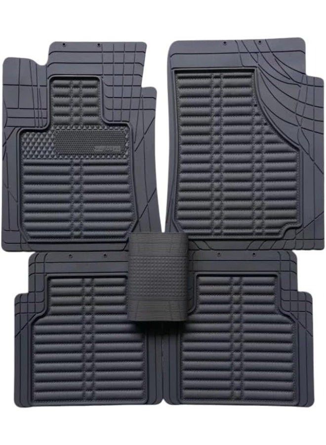 دواسات سيارة رابر (مطاط) عالمية - تصميم 3D فائق الجودة - طقم 3 قطع - مقاومة للمياه وحماية كاملة لجميع أنواع السيارات - Image 1