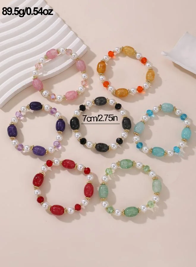 Take Two  Set of 7 - Multi Beaded Bracelets for Women | Best Price UAE