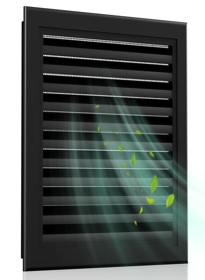 ZUMULM 14" X 14" Gable Vent Aluminum Gable Vents for Houses Attic Vent Shed Vents Cover Exterior with Screen Mesh Alloy Wall Vent Ventilation for Home Garage Attic Ceiling - Vent Opening: 12" x 12" Black - Image 1