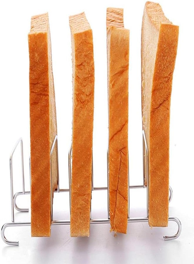 Jizlan Silver 8 Holes Stainless Steel Tool Toast Cooling Grid Bread Rack Rectangle Air Fryer Accessories Organizer Safe Healthy Stainless Steel Toast Rack Baking Tools Accessories Cooling Racks - Image 4