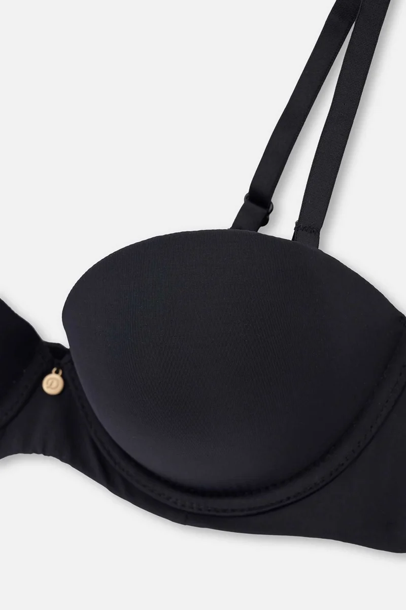 dagi Black 1078KC Plumeria Strapless Semi Padded Bra