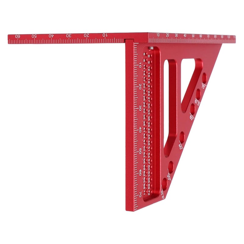 AUNMAS 3D Multi Angle Measuring Ruler, Aluminum Alloy Woodworking Square Protractor with Etching Technology for Accurate Markings, CNC Machining, 6 Holes Design, for Woodworking - Image 4