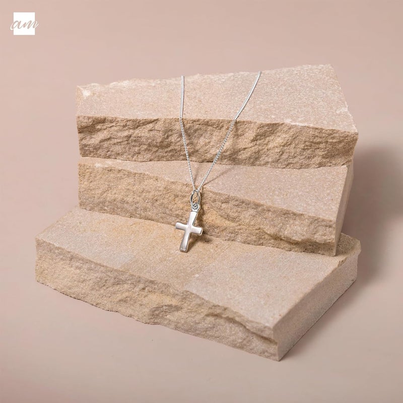 Amberta Unisex 925 Sterling Silver Cross Pendant - Image 2
