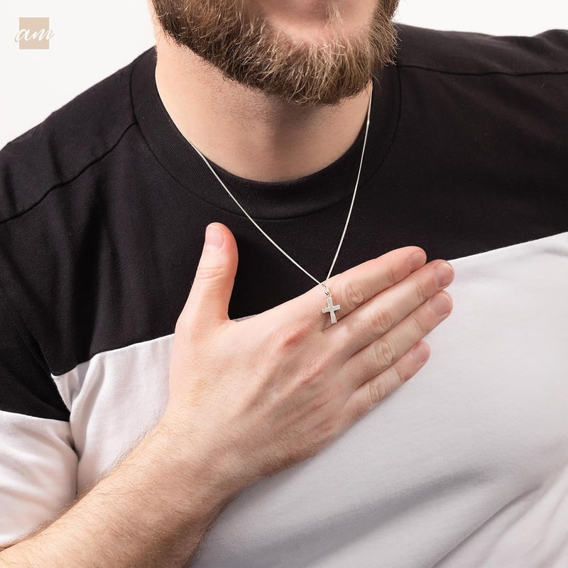 Amberta Unisex 925 Sterling Silver Cross Pendant - Image 3