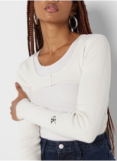 Calvin Klein Jeans Button Detail Crop Cardigan  - Image 3