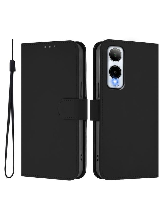 Green Tiger Case For Cricket Icon 6 Skin Feel Solid Color Leather Phone Case with Lanyard - Image 2