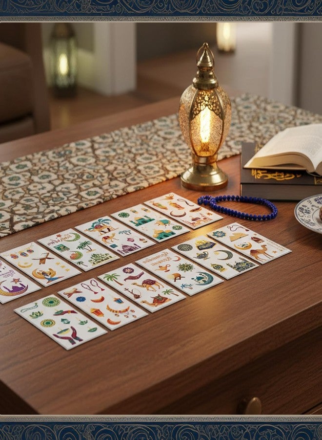 ١٢ ورقة من زينة رمضان، ملصقات رمضان، زينة عيد مبارك مناسبة للتجمعات العائلية وتزيين المنزل - Image 4
