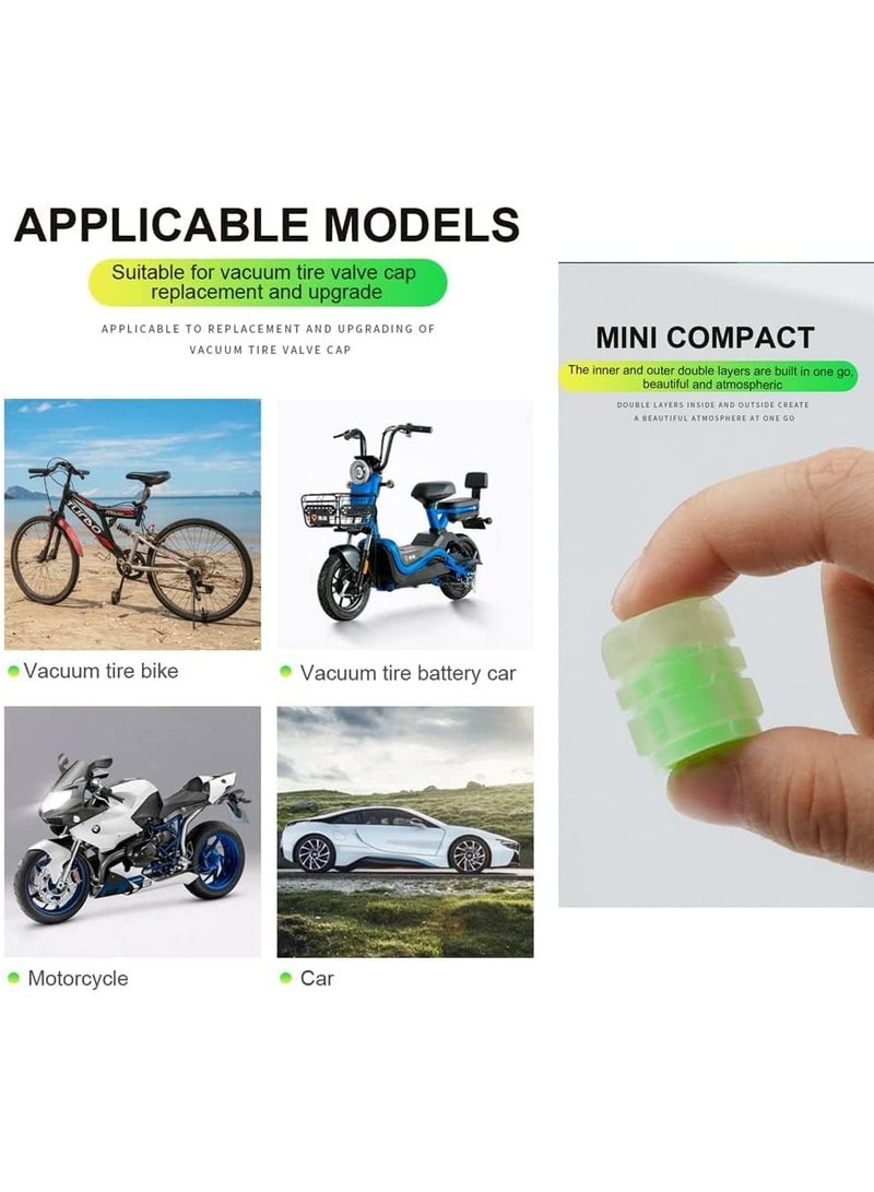 ١٢ قطعة من غطاء صمامات الإطار للسيارة، تضيء في الظلام، تستخدم لتغطية صمامات الهواء للسيارات والشاحنات والدفع الرباعي والدراجات النارية والدراجات - Image 5