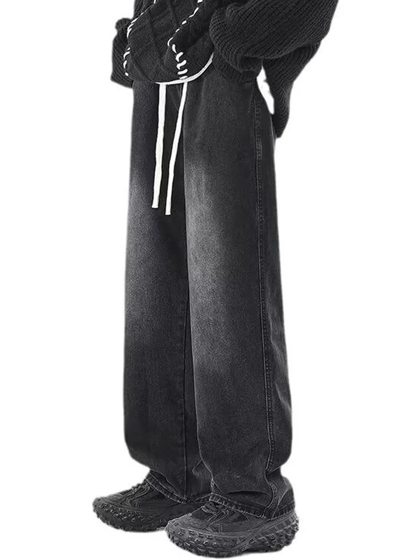 YUNIQEE Black Relaxed Fit Mid-Rise Jeans