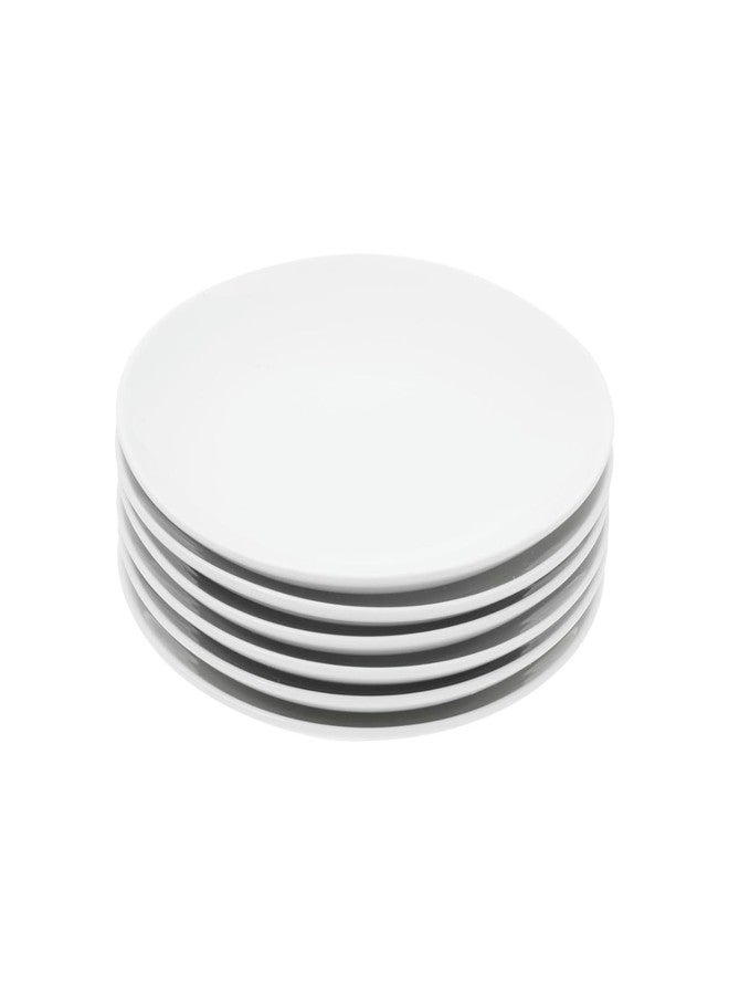 Miicol Ceramic Appetizer Plates Set of 6, White Dessert Plates 8 Inch, Small Dinner Plates, Modern Round Salad Plates, Porcelain Serving Dishes for Snack, Bread, Fruit, Microwave & Dishwasher Safe - Image 1