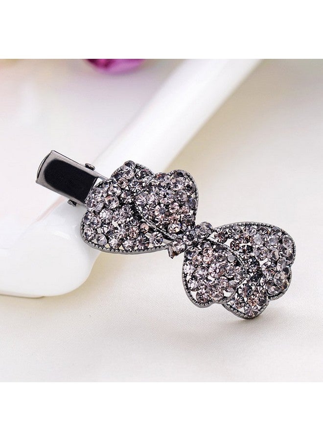 Ruihfas 2Pcs Vintage Crystal Rhinestone Bowknot Alligator Hair Pins Teeth Bows Hair Clips Hair Grip Hair Accessories Hairpins For Women Girls - Image 3