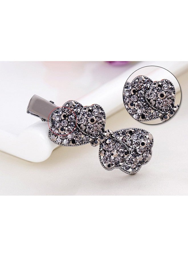 Ruihfas 2Pcs Vintage Crystal Rhinestone Bowknot Alligator Hair Pins Teeth Bows Hair Clips Hair Grip Hair Accessories Hairpins For Women Girls - Image 5