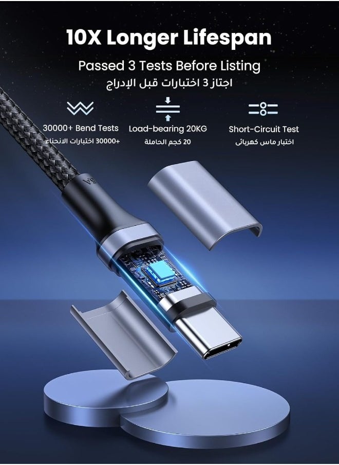 PROMASS PROMASS 2M Braided USB C to USB C Cable with Power Delivery Technology, 100W Fast Charging for iPhone 16 Pro Max iPhone 15 Pro iPad Mini 6 MacBook Pro 2021 14" 16" Mac Air 12.9" Samsung S24 Ultra Huawei P40  - Image 5
