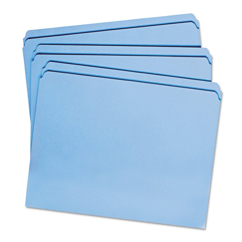 Smead File Folder, Reinforced Straight-Cut Tab, Letter Size, Blue, 100 per Box (12010) - Image 3