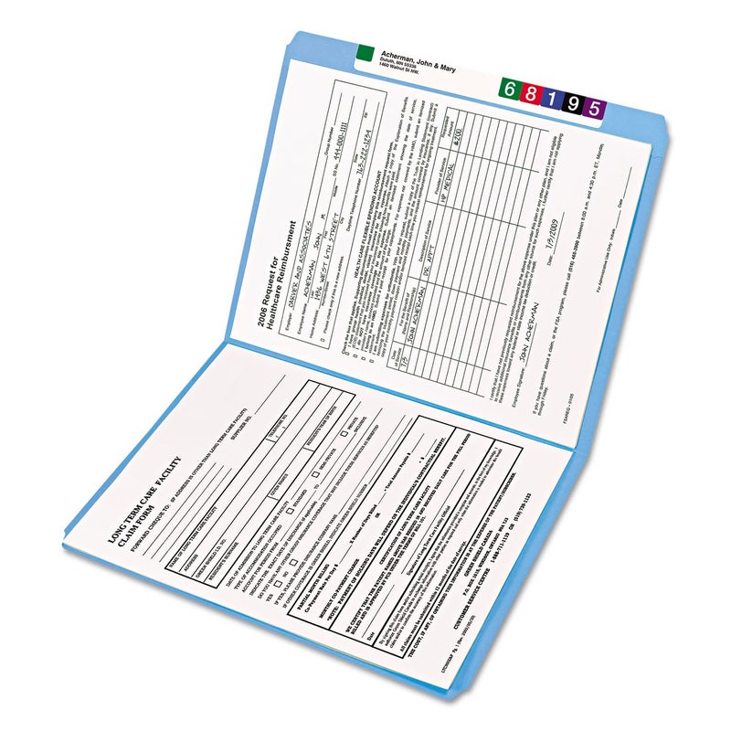 Smead File Folder, Reinforced Straight-Cut Tab, Letter Size, Blue, 100 per Box (12010) - Image 4