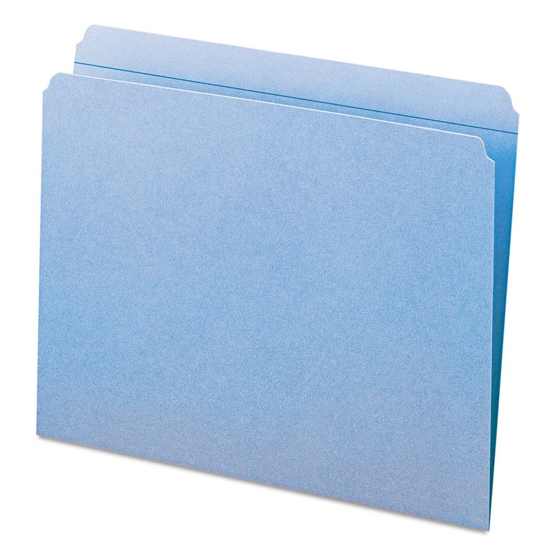Smead File Folder, Reinforced Straight-Cut Tab, Letter Size, Blue, 100 per Box (12010) - Image 2