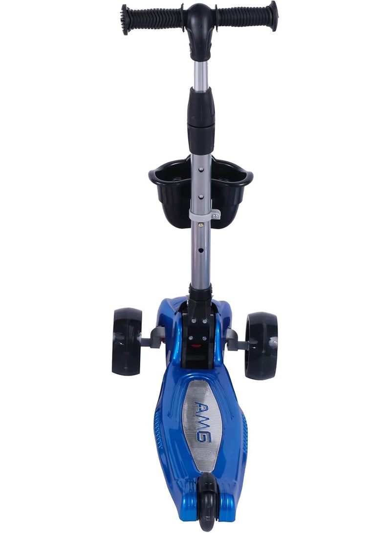 Top Gear Foldable 3-Wheel Kick Scooter for Kids Ages 3-10 | Adjustable Height, Light-Up PU Wheels, Music & Front Basket - Image 2