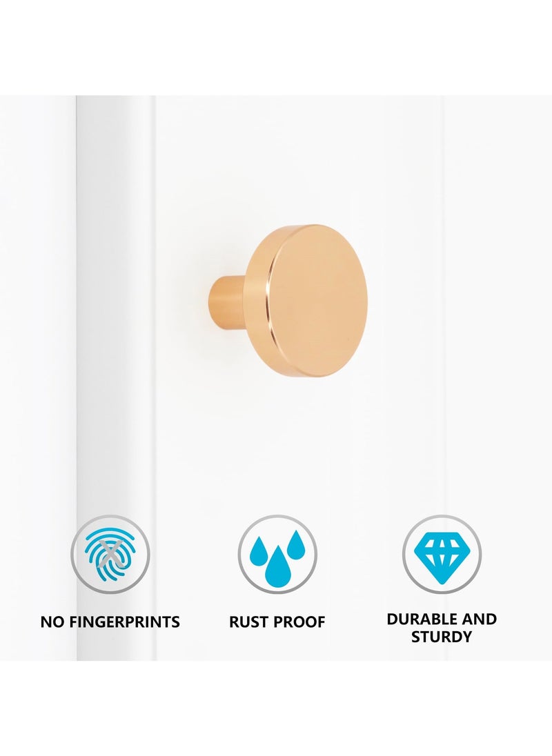 RTYY - 6 Pack Gold Cabinet Knobs, Gold Brushed Aluminum Alloy Dresser Knobs Drawer Pulls and Knobs Furniture Hardware Modern Round Knobs Gold Knobs Kitchen Cabinet Door Knob for Drawer, Cupboard, Wardrobe and Furniture Decoration - Image 1