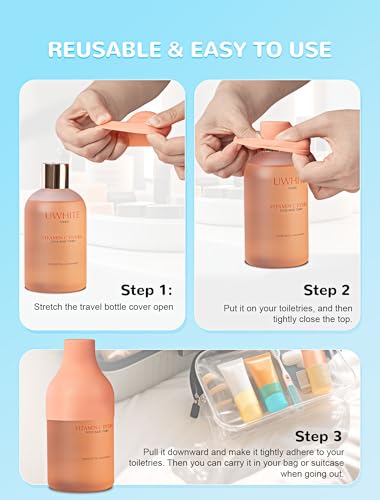 MERDTTES 12 Pack Silicone Bottle Covers, Travel Essentials for Women Men, Elastic Sleeves for Leak Proofing, Beach Vacation Essentials, Cruise Essentials 2026, Colorful Airplane Travels Accessories - Image 5