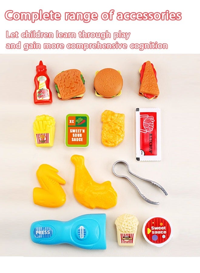 Kitchen Set Series, Kids Kitchen Playset, 56pcs Kid Play Kitchen with Realistic Lights and Various Accessories, Food Toys Kitchen with 3 Different Pieces of Music, Educational Toys for Boys Girls Toddlers Age - Image 5