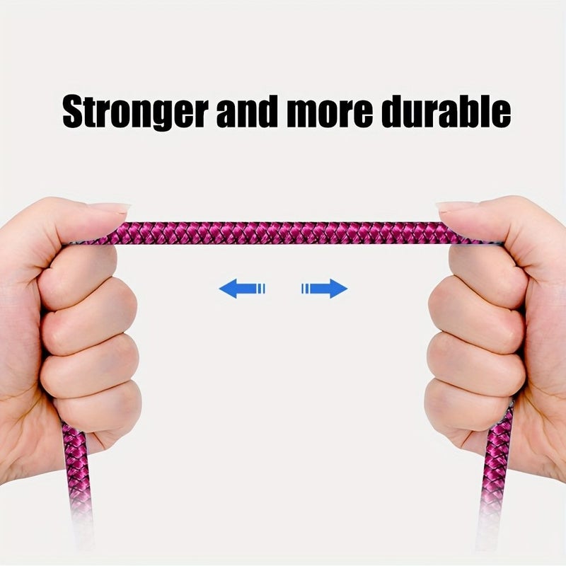 Rose Red 78.74 Inch USB C Cable Fast Charging Nylon Braided Cord - Image 2