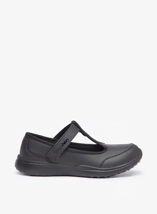 SKECHERS Girls Solid Mary Jane Shoes With Hook And Loop Closure - Microstrides