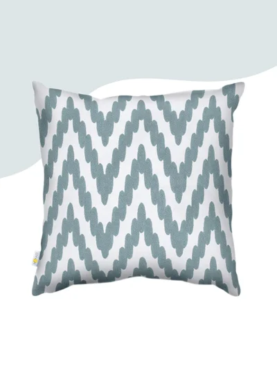 Donetella Decorative Embroidered Cushion Cover Blue/White 45x45Cm (Without Filler)