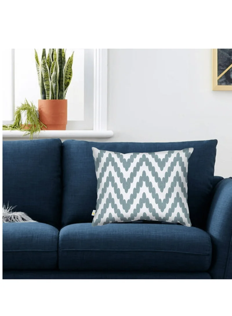 Donetella Decorative Embroidered Cushion Cover Blue/White 45x45Cm (Without Filler)