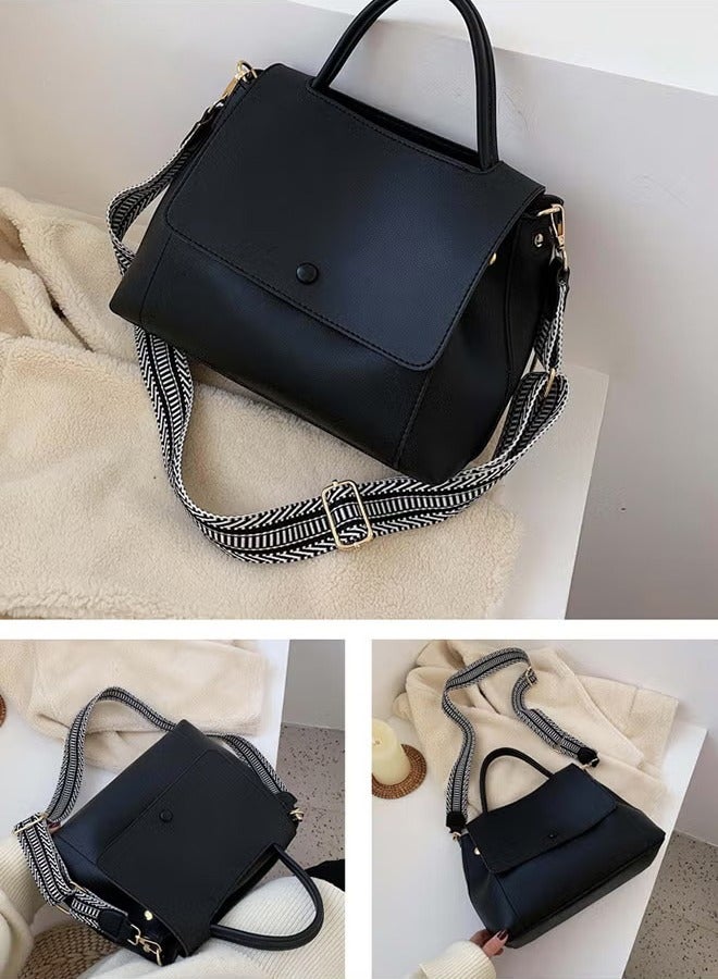 Canway Large Capacity Crossbody Bag for Women PU Leather Exquisite Sewing Thread Shoulder Bag Ladies Stylish Simple Handbag with Internal Zipper Bag and Hardware Suction Buckle - Image 3