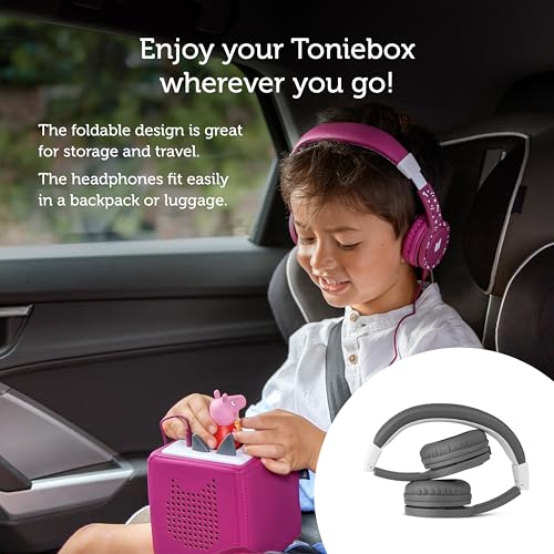 Tonies Foldable Wired Headphones for Kids - Comfortably Designed to fit On-Ear - Works with Toniebox 1 and All 3.5mm Devices - Gray - Image 5