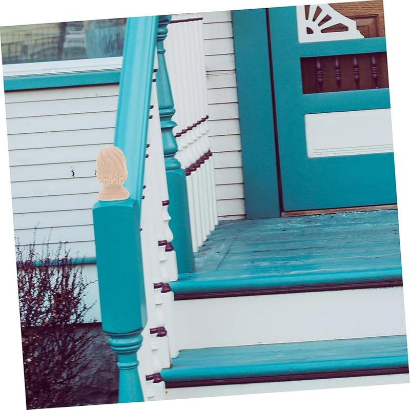 غطاية عمود الدرابزين من خشب الصنوبر غير المطلية للديكور المنزلي DIY - Image 5