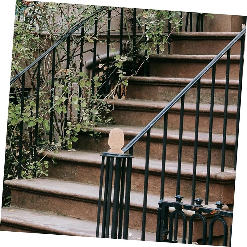 غطاية عمود الدرابزين من خشب الصنوبر غير المطلية للديكور المنزلي DIY - Image 4