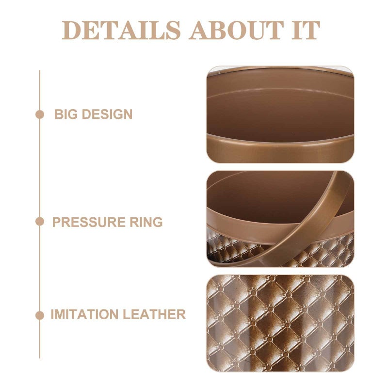 Sturdy Plastic Trash Can With Pressed Ring For Kitchen Office Home Desk And Living Room - Image 4