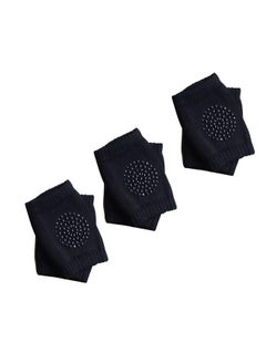 Safe-O-Kid Pack Of 3Crawling Baby Toddler Infant Anti Slip Elbow And Knee Pads;Guards Black  - Image 1