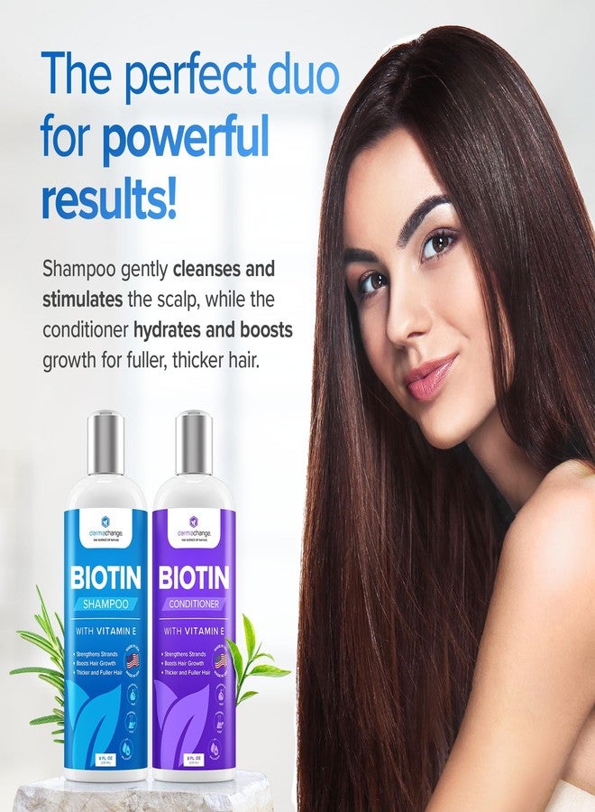 dermachange Hair Growth Biotin Shampoo and Conditioner - Deep Hydrating Conditioner for Dry Damaged Hair, Sulfate Free & Volumizing - 2 Pack, 8oz - Image 5