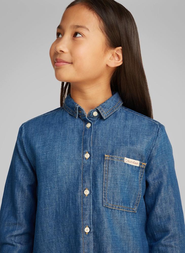 Calvin Klein Jeans Kids Denim Button Down Shirt  - Image 3