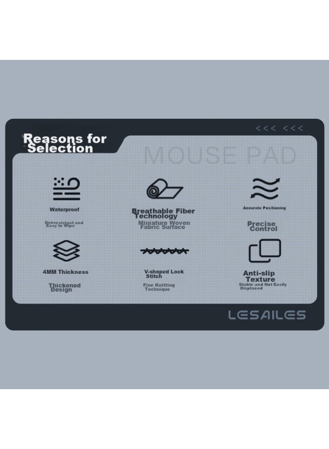 Lesailes Feidun Lesailes Waterproof Nylon Textured Mouse Pad, Waterproof Wear-resistant Smooth Computer Desk Pad Gaming Mat, Waterproof Mat, Medium Size Muying 4th Generation 460*400*4mm - Image 2