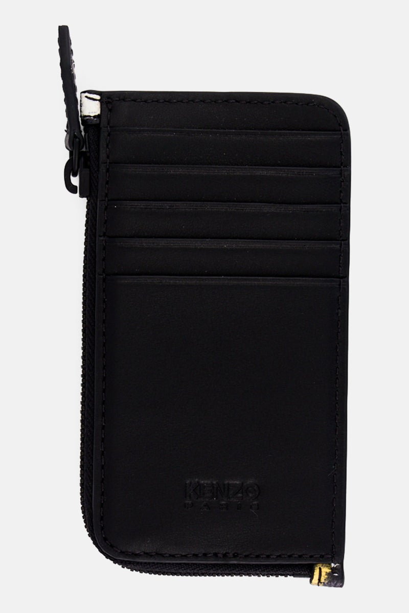 Kenzo Men Leather Floral Print Zip Card Holder, Multicolor  - Image 2